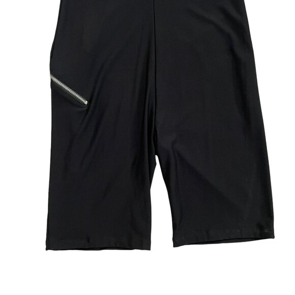 Alix NYC Women's Harper Bike Shorts Bodysuit Romper Asymmetric Straps Black L - Picture 8 of 16